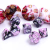 Black Pink Blend 7-Dice Mini-Dice RPG Set w/White Numbers Miniature Dice