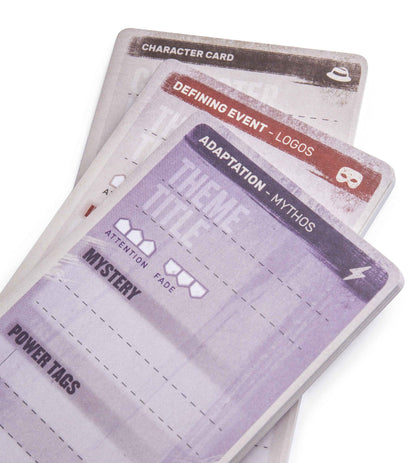 City of Mist Character & Theme Cards — 60 Dry-Erase Tracking Cards