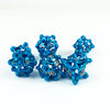 Blue w/Copper Deadly Skull Dice Hollow Metal 7-Dice Set