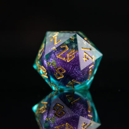 Siren's Treasure Liquid Core Dice Set – 7-Piece Polyhedral RPG Dice