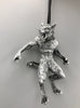 Werewolf Ornament, Grayscale, Hand Painted Resin Sculpture | Gothic Halloween Legendary Monster | Dark Folklore for Spooky Holiday Ornament