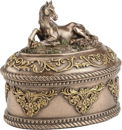Lying Horse Oval Trinket Box