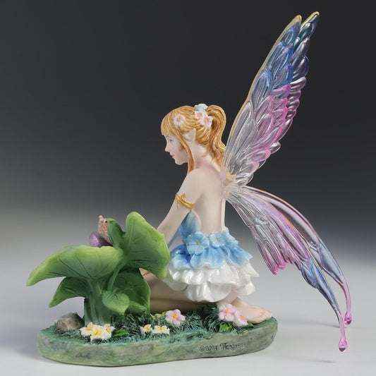 Cerulean Blue Fairy & Snail Figurine