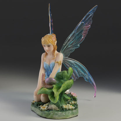 Cerulean Blue Fairy & Snail Figurine