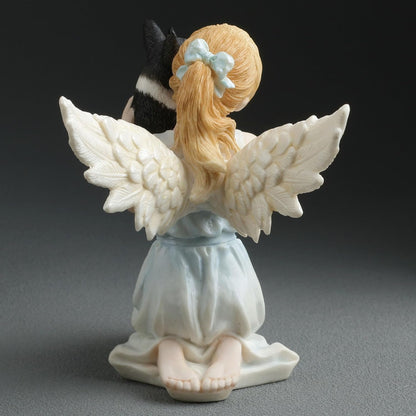 French Bulldog & Little Girl Angel Figurine