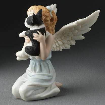 French Bulldog & Little Girl Angel Figurine