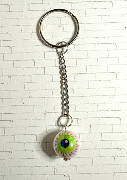 Bloody Eyeball Zipper Pull Keychain – Spooky Bag Charm for Horror Fans, Goths & Halloween