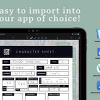 5e D&D Character Journal for Tablets Record of Adventure