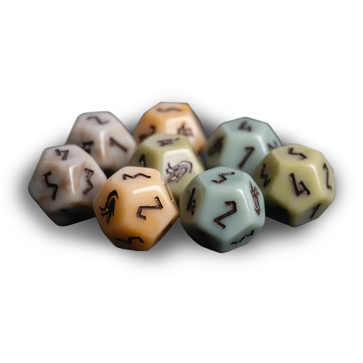 River Pebble Dice (8) - Legend in the Mist