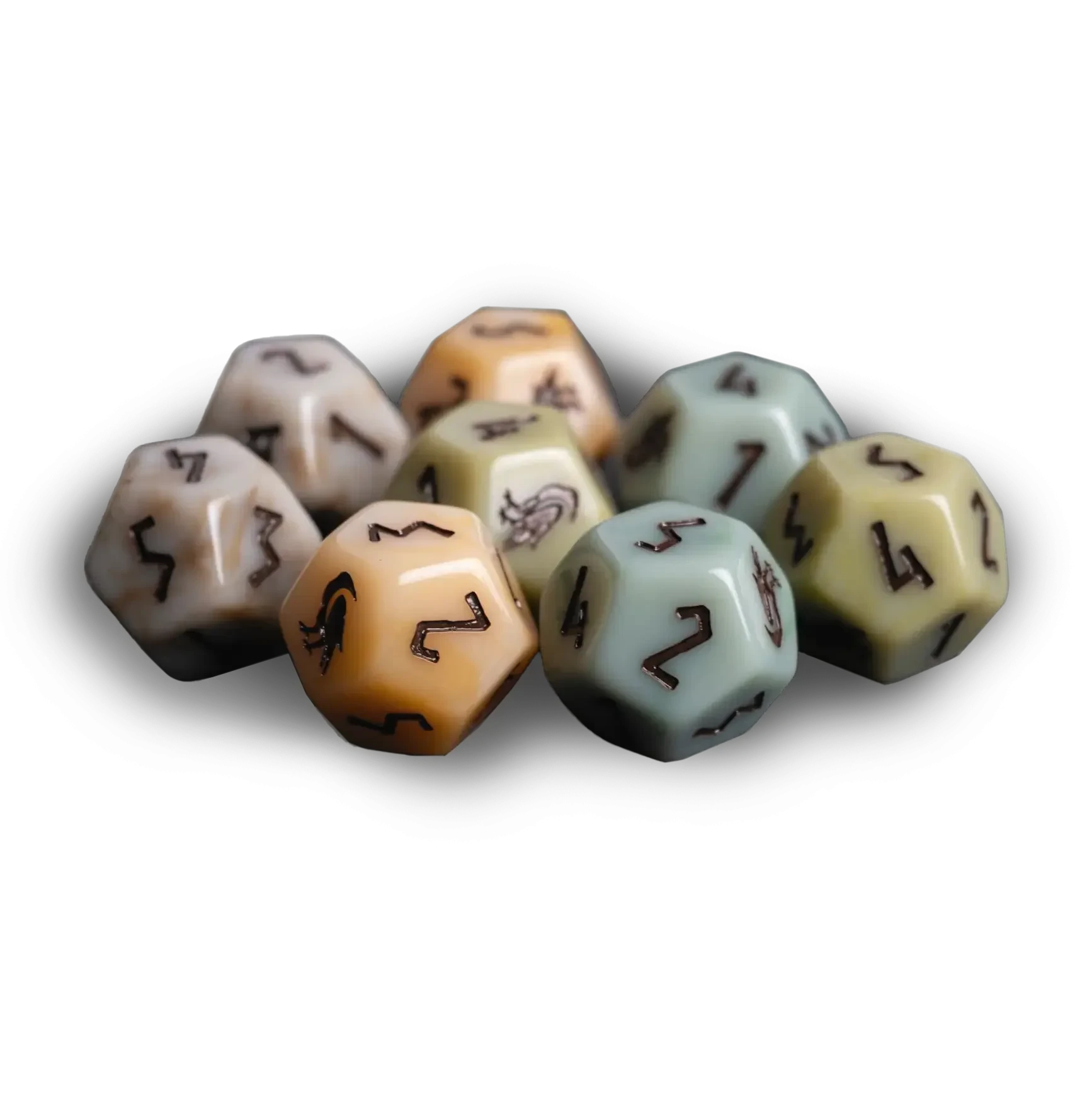 River Pebble Dice (8) - Legend in the Mist