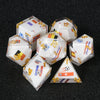 DND World Cup Resin Dice Set with National Flags and Soccer Balls + Gold Lettering