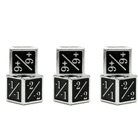 1/+1 & -1/-1 D6 Black Pack of 6 CCG Metal Dice
