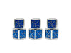 1/+1 & -1/-1 D6 Blue Pack of 6 CCG Metal Dice