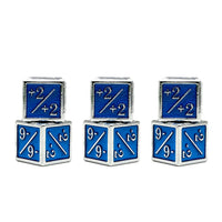 1/+1 & -1/-1 D6 Blue Pack of 6 CCG Metal Dice