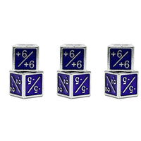 1/+1 & -1/-1 D6 Purple Pack of 6 CCG Metal Dice