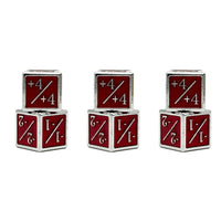 1/+1 & -1/-1 D6 Red Pack of 6 CCG Metal Dice
