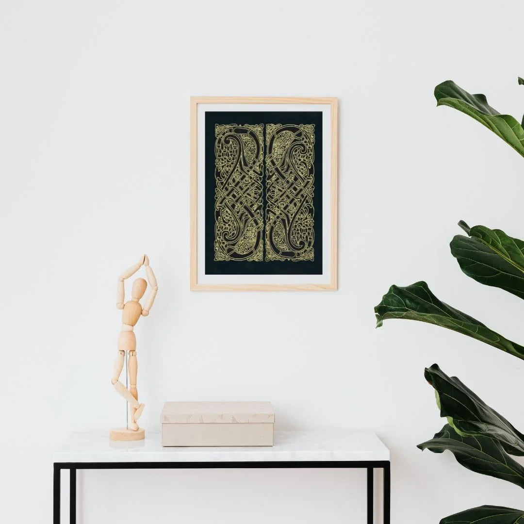Celtic Knot Intertwined Birds Fine Art Print Book of Kells