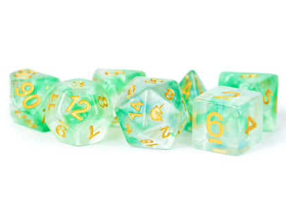 16mm Unicorn Polyhedral Dice Set | Transparent Resin RPG Dice