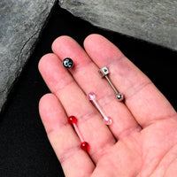 Licensed Dungeons & Dragons Dice Red Clear Barbell Tongue Ring Set of 4