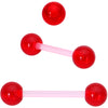 Licensed Dungeons & Dragons Dice Red Clear Barbell Tongue Ring Set of 4