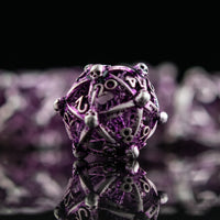 Draco Immortui Hollow Metal Dice Set - Purple and Silver