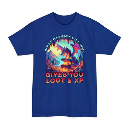 What Doesn't Kill You Gives You Loot & XP – Dragon Tall T-Shirt for D&D Players