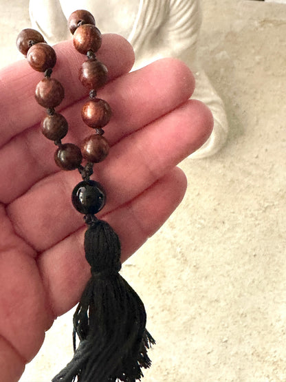 Pocket Wrist Mala | 27 Bead Rosewood Mini Mala Bracelet