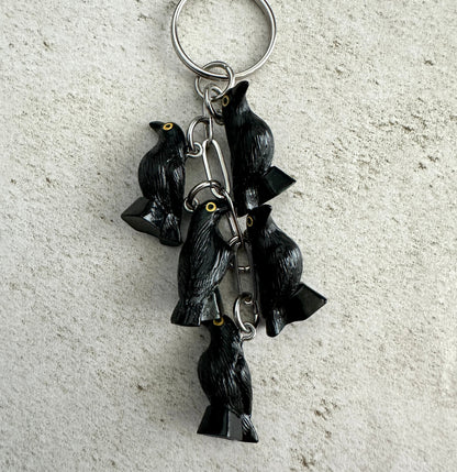 Murder of Crows Keychain – Goth Witchy Bag Charm for Horror Lovers, Witches & Halloween