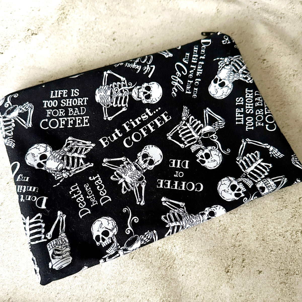 Coffee Lover Tarot Bag – Padded Zipper Pouch for Tarot & Oracle Decks