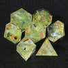 DND World Cup Resin Dice Set with National Flags and Soccer Balls + Gold Lettering