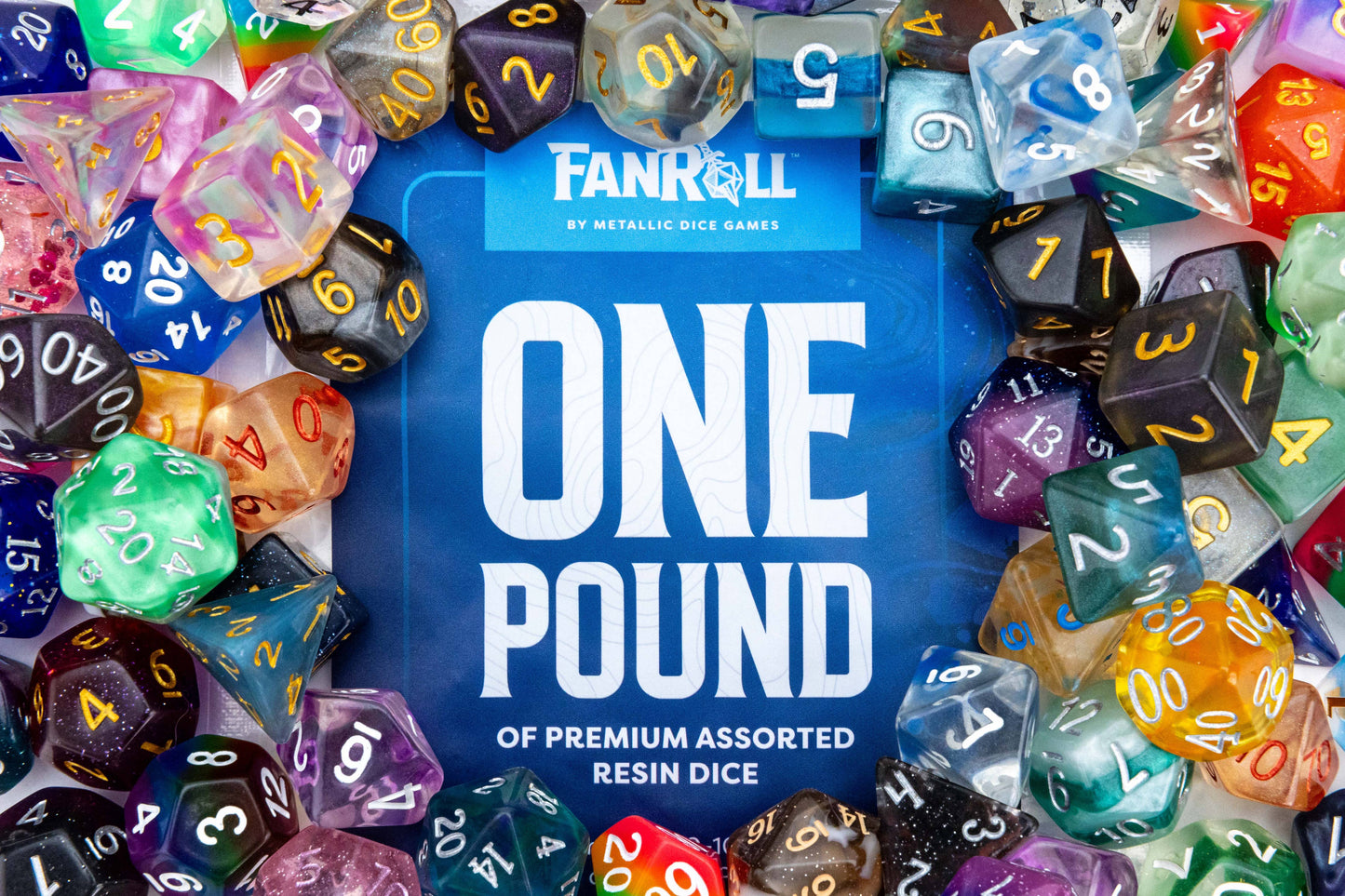 One Pound of Dice from FanRoll - Bulk Random RPG Dice Collection