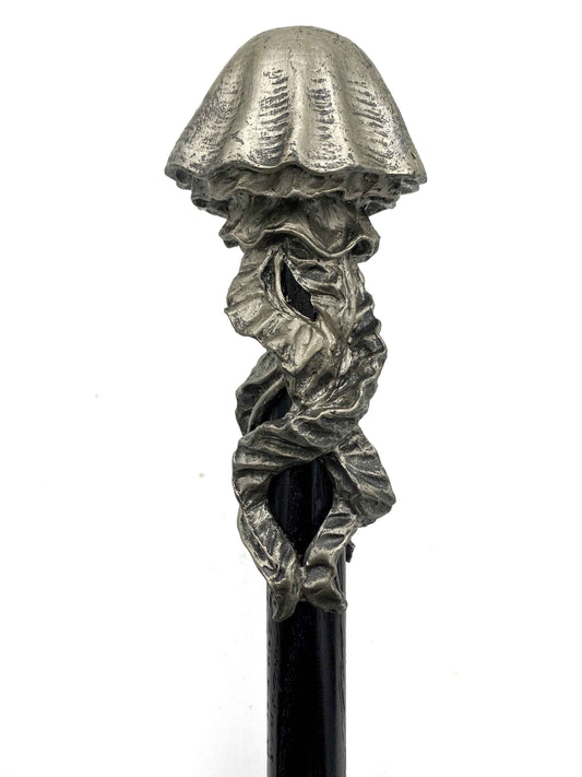 Jellyfish Cane, Hand Sculpted Nautical Walking Stick | Maritime Gothic Cane | Fantasy Cosplay Jellyfish Lovecraftian Cane, Gothic Accessory