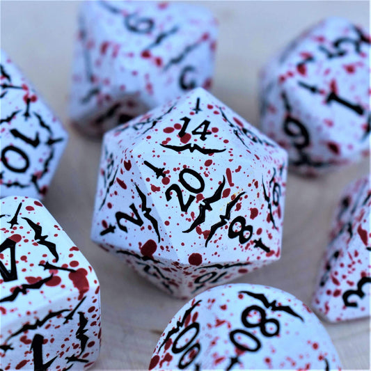 The Sword of Vlad Metal Dice Set – 7-Piece Polyhedral RPG Dice