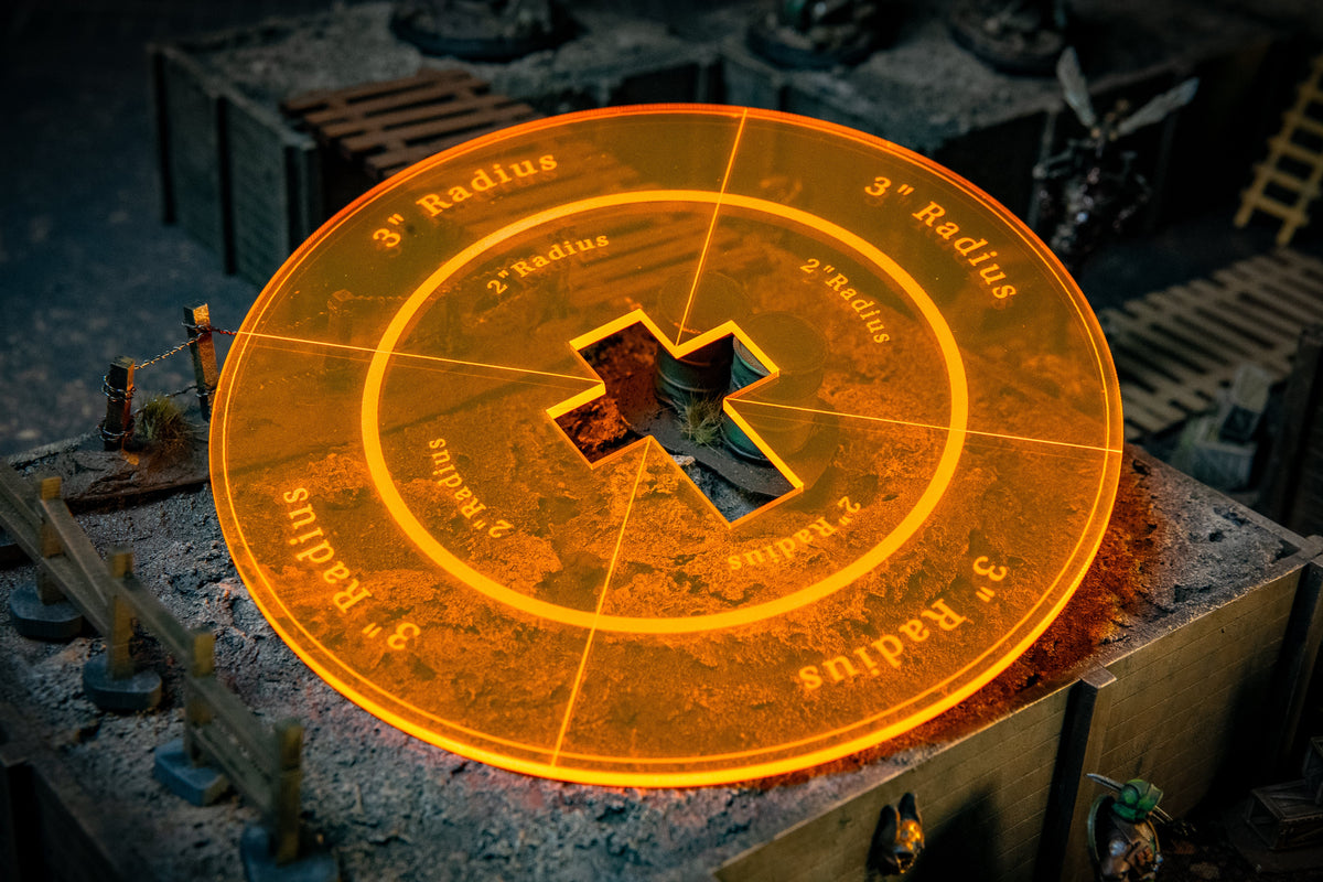 Trench Crusade Blast Template | 2" & 3" Acrylic Area Markers