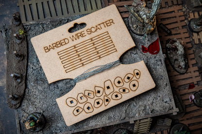 Barbed Wire Fence Scatter Terrain - 28mm Scale Wargaming Defensive Obstacles