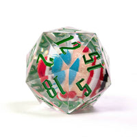 Masked Santa Holiday d20 Dice 33mm Christmas Dice (2021)