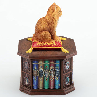 Mad About Cats – Lisa Parker Cat & Bookshelf Polystone Jewelry Trinket Box