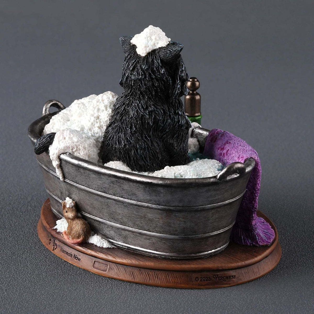 Bath Time Cat – Lisa Parker Bubble Bath Kitten & Mouse Polystone Figurine