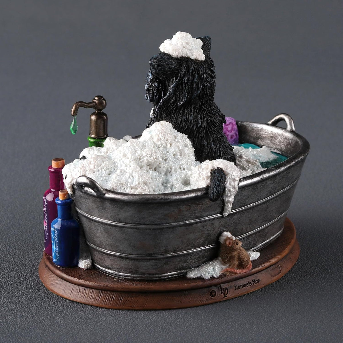 Bath Time Cat – Lisa Parker Bubble Bath Kitten & Mouse Polystone Figurine