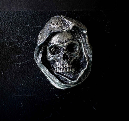 Santa Muerte/ Grim Reaper Magnet, Hand Painted Resin Sculpture | Mythic Fantasy Decor | Santa Muerte Magnet for Fantasy and Gothic Decor