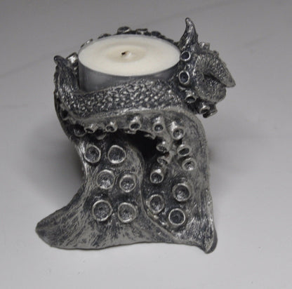 Kraken Tentacles Tea Light Holder, Hand Sculpted Resin Sculpture | Lovecraftian Tentacle Tea Light for Nautical Gift and Gothic Home Decor