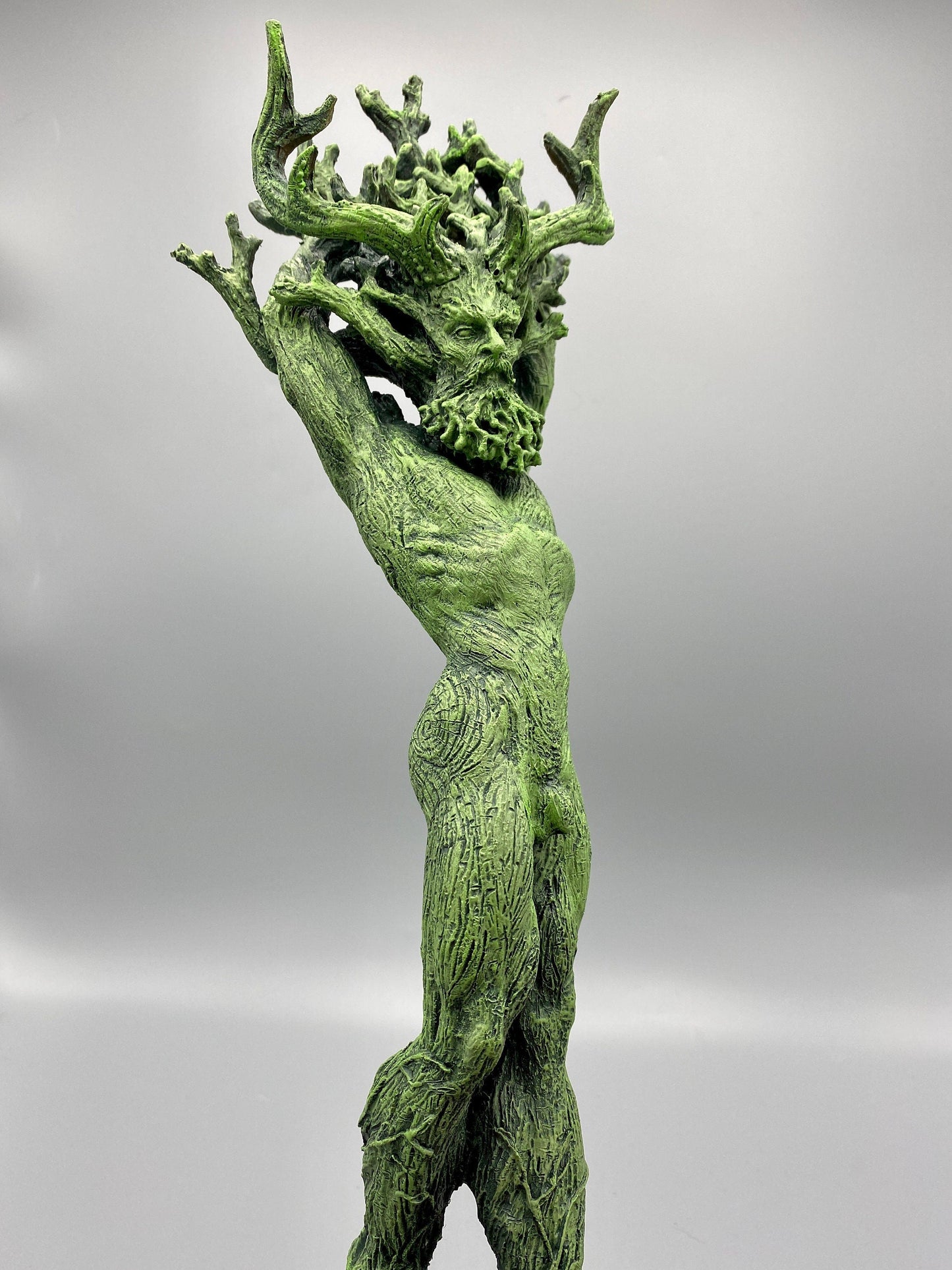 Green Man Cernunnos Statue – 15" Tree Spirit Resin Sculpture