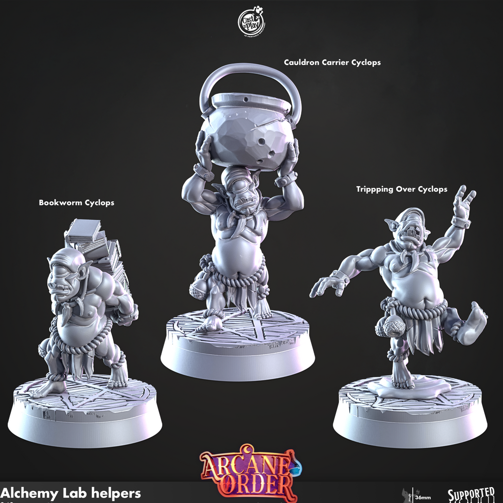Lab Helpers 3D Printed Cast n Play Alchemy Lab Helpers Cyclops Set 28mm 32mm D&D ...