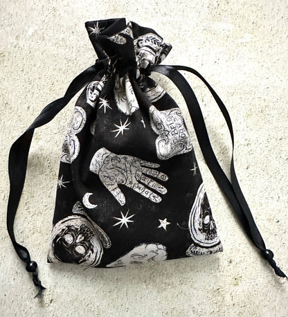 Witchy Tarot Card Drawstring Bag – Ouija Print Gift for Tarot Readers & Oracle Deck Lovers
