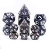 Black Glitter 7-Dice Mini-Dice RPG Set w/White Numbers Miniature Dice