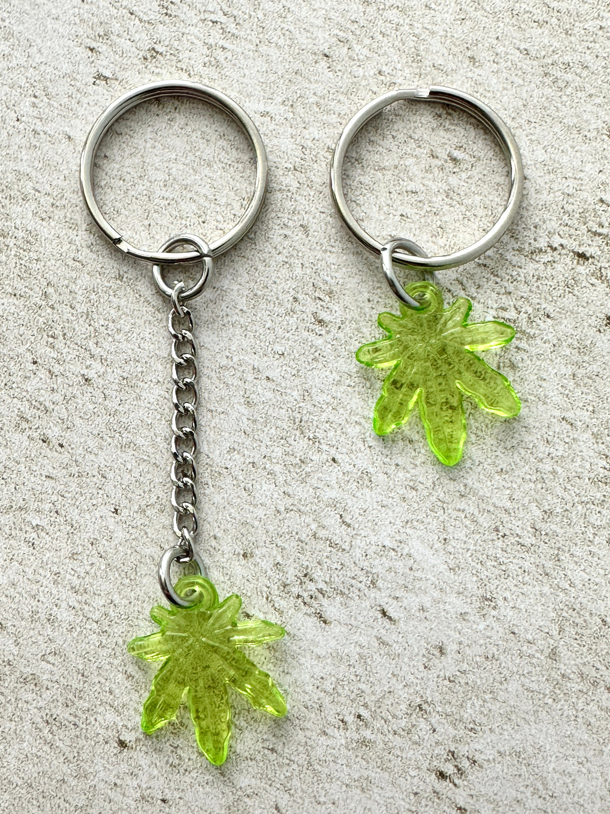 Cannabis Leaf Keychain, Weed Marijuana Stoner Bag Charm Keychain