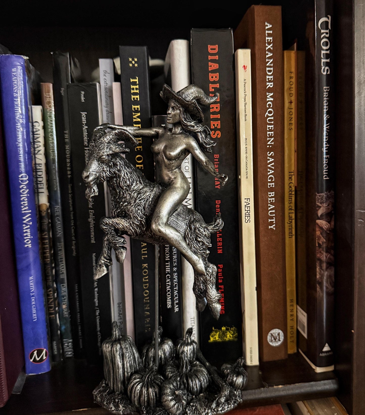 Witch’s Sabbath: Goat Rider Statue, Large Version Resin Sculpture | Pagan Folklore Witchcraft Figurine | Witchy Art for Gothic Home Decor
