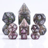 Purple Iridescent 7-Dice Mini-Dice RPG Set w/White Numbers Miniature Dice
