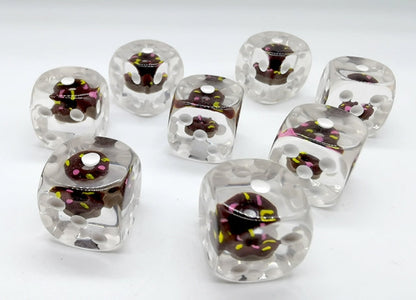 Chocolate Donut Pipped d6 16mm (Custom Dice) *Sold per die