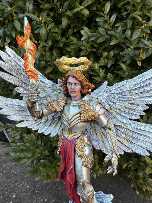 Saint Michael the Archangel Statue, Full Color | Mythological Figurine | Myths and Legends Statue| Guardian Angel Statue for Gothic Decor